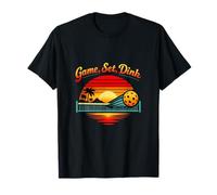 Game, Set, Dink Retro Pickleball Sunrise Sunset T-Shirt