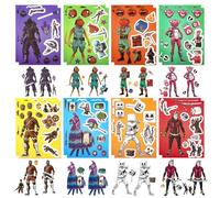 Game Stickers for Boys Girls- 16 Sheet Art Craft Make a Face DIY Stickers for Kids Make Your Own Personalized Sticker Gaming for Birthday Party Supplies Favors Bag Gift Pinata Fillers Lucky Dip Prizes