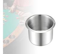 Game Table Stainless Steel Cup Holder Insert, Jumbo Drop-in Water Drink Mount for Poker Casino Table RV Boat Marine Car Truck Bench, ID 2-2/3", 1 PCS