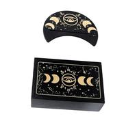 Game Tarot Card Box Witch's Tarot Deck with Card Holder Rigging Equipment Wooden Tarot Card Container