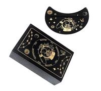 Game Tarot Card Box with Card Holder Astrology Trinket Box Wood Tarot Card Container Container for Witch