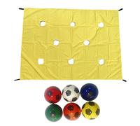 Game Team Building Perforated Tarpaulin - Oxford Fabric 400 g | Group Activity with 6 Balls | Outdoor Games Cooperation for School Corporate Training Courtyard