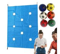 Game Team Building Perforated Tarpaulin - Oxford Fabric 400 g | Group Activity with 6 Balls | Outdoor Games Cooperation for School Corporate Training Courtyard