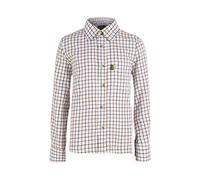 Game Technical Apparel Kids Boys Tattersall One Pocket Casual Long Sleeve Collared Check Shirt (11 Years, Brown/Navy)