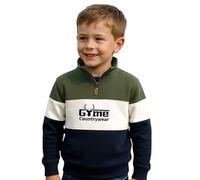Game Technical Apparel Kids Country Sweatshirt Half Zip Pullover Jumper with Embroidered Stag Logo | Boys & Girls Classic Outdoor Top