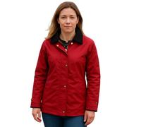 Game Technical Apparel Ladies D42 Classic Antique Wax Jacket with Fitted Shape & Tartan Lining (S, Red)