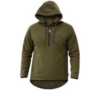 Game Technical Apparel Men's Alpine Fleece Hunting Stalking Smock - 300gsm Silent Durable Outdoor Pullover Hoodie with 1/4 Zip, Drop-Hem & Hood (UK, Alpha, 3XL, Regular, Regular, Green)