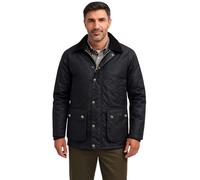 Game Technical Apparel Mens Barker Wax Jacket with Detachable Hood & Tartan Linning (S, Navy)