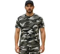 Game Technical Apparel Mens Camouflage Short Sleeve Crew Neck Camo T-Shirt Army Hunting Fishing Outdoor Sports Casual Double Stitch Detail 200gsm Regular Fit Reinforced Neck