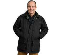 Game Technical Apparel Men's Premium British Wax Jacket - Unpadded, Water-Repellent & Windproof with Detachable Hood & Tartan Lining