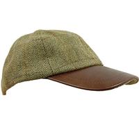 Game Technical Apparel Uni-Sex Derby Light Tweed Baseball Cap Leather Peak Hunting Shooting Countrywear Hat - One-Size