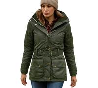 Game Technical Apparel Womens Cantrell Antique Waxed Cotton Jacket with Lightly Padded Tartan Lining (XL, Olive)