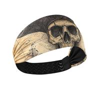 Game Treasure Map Pirates Non-Slip extra wide headbands for women Stretchy hairbands for women's hair for Football Football Running tennis