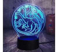 Game TV Drama Thrones A Song of Ice and Fire House Targaryen House Stark 3D LED Night Light USB Table Lamp for Kids Birthday Gift Bedroom Decoration