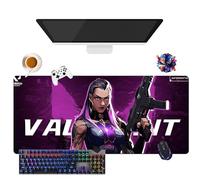 Game Valorant Jett Omen Phoenix Viper Mouse Pad | Gamer Mouse Mat XL | Office, Study & Home Use | Non-Slip Base + Soft Surface (1, 35.4" × 15.7" × 0.12")