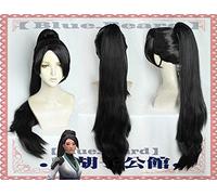 Game Valorant Sage Cosplay Wig Black Long Straight Clip Ponytails Hairpiece Halloween Role Play Costume Party Hair