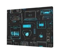 Game Video Gaming Pattern -Print Frameless Canvas Print 12x16 Inch, Modern Wall Art for Home Office & Bedroom Decor, Ready to Hang Abstract Artwork.