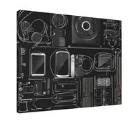 Game Video Gaming Pattern -Print Modern Frameless Wall Art 16x20 Inches, Abstract Prints for Living Room Bedroom, Home Decor Gift, Ready to Hang Canvas.