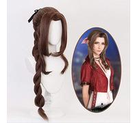 Game VII Aerith Gainsborough Cosplay Wig Girl Hairpiece 100 cm Pigtail Women Wavy Curly Bangs Hair Periwig