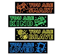 Game Wall Decals Glow in The Dark, Gamer Sticker Inspirational Wall Decor for Boys Room, Kids Bedroom Playroom Nursery Decoration