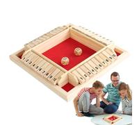 Game with Locked Box - Wood | Dice Games Shut The Box Game with Tilting Number Board, Strategy and Calculation, Family and Children, Bar Games, Board Games 2-4 Players | House
