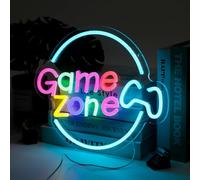 Game Zone Neon Sign Game LED Neon Light Sign USB Power LED Sign Game Wall Light Gaming Room Decor Gamer Gifts for Boys, C