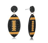 Gameday Football dangle Earrings for Women Glitter NFL Team Color Jewelry for Football Mom Super Bowl Christmas Gift Idea Day to Day Wear Brown White Red White Stud Earrings Sports Fan Jewelry, M