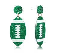 Gameday Football dangle Earrings for Women Glitter NFL Team Color Jewelry for Football Mom Super Bowl Christmas Gift Idea Day to Day Wear Brown White Red White Stud Earrings Sports Fan Jewelry, M