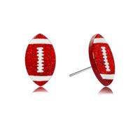 Gameday Football dangle Earrings for Women Glitter NFL Team Color Jewelry for Football Mom Super Bowl Christmas Gift Idea Day to Day Wear Brown White Red White Stud Earrings Sports Fan Jewelry, S