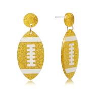 Gameday Football dangle Earrings for Women Glitter NFL Team Color Jewelry for Football Mom Super Bowl Christmas Gift Idea Day to Day Wear Brown White Red White Stud Earrings Sports Fan Jewelry, M