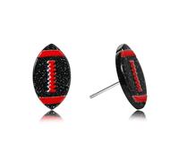 Gameday Football dangle Earrings for Women Glitter NFL Team Color Jewelry for Football Mom Super Bowl Christmas Gift Idea Day to Day Wear Brown White Red White Stud Earrings Sports Fan Jewelry, S