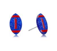 Gameday Football dangle Earrings for Women Glitter NFL Team Color Jewelry for Football Mom Super Bowl Christmas Gift Idea Day to Day Wear Brown White Red White Stud Earrings Sports Fan Jewelry, S