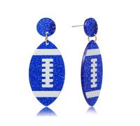 Gameday Football dangle Earrings for Women Glitter NFL Team Color Jewelry for Football Mom Super Bowl Christmas Gift Idea Day to Day Wear Brown White Red White Stud Earrings Sports Fan Jewelry, M