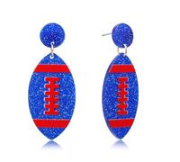 Gameday Football dangle Earrings for Women Glitter Team Color Jewelry for Football Mom Super Bowl Christmas Gift Idea Day to Day Wear Brown White Red White Stud Earrings Sports Fan Jewelry, M, Acrylic
