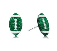 Gameday Football dangle Earrings for Women Glitter Team Color Jewelry for Football Mom Super Bowl Christmas Gift Idea Day to Day Wear Brown White Red White Stud Earrings Sports Fan Jewelry, S, Acrylic