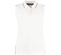 Gamegear Ladies Proactive Sleeveless Pique Polo Shirt White/Navy 20