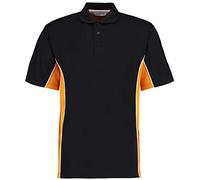 Gamegear Men' Track Pique Polo, Black/Gold/White, 3XL. KK475
