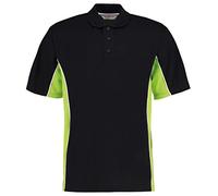 Gamegear Men' Track Pique Polo, Black/Lime/White, Large. KK475