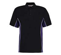 Gamegear Men' Track Pique Polo, Black/Purple/White, Large. KK475
