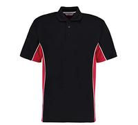 Gamegear Men' Track Pique Polo, Black/Red/White, Large. KK475