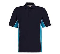 Gamegear Men' Track Pique Polo, Navy/Turqoise, Large. KK475