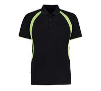 Gamegear Men's Cooltex Riviera Polo Shirt, Black/Flourescent Lime, 2XL. KK974