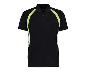 Gamegear Men's Cooltex Riviera Polo Shirt, Black/Flourescent Lime, 2XL. KK974