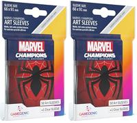 Gamegenic, Fantasy Flight Games - Marvel Champions: Official Art Sleeves: Spider Man - Card Game, 66 x 91mm (Pack of 2)