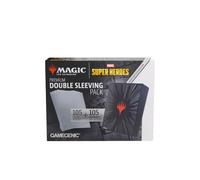 Gamegenic | Magic: The Gathering | Marvel Super Heroes Premium Double Sleeving Pack 100 - Comic Burst Black | Trading Card Game Accessory | Ages 13+