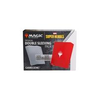 Gamegenic | Magic: The Gathering | Marvel Super Heroes Premium Double Sleeving Pack 100 - Comic Burst Red | Trading Card Game Accessory | Ages 13+