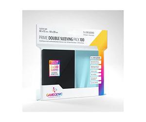 Gamegenic | Prime Double Sleeving Pack 100 - Clear & Black (2 x 100ct.) | Accessory
