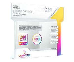 Gamegenic | Standard Card Game Value Pack Matte Sleeves- Clear (200ct.) | Accessory