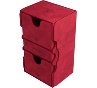 Gamegenic Stronghold 200+ XL Convertible Deck Box | Double-Sleeved Card Storage | Card Game Protector with Accessories Drawer | Nexofyber Surface | Holds up to 200 Cards | Red Color | Made