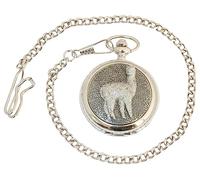 Gamekeepers Cottage gifts Alpaca Pocket Watch Pewter Fronted Quartz Personalised Gift 716